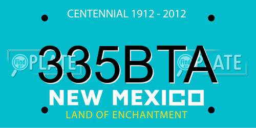 335BTA New Mexico License Plate