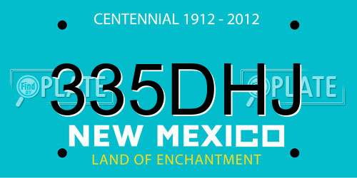 335DHJ New Mexico License Plate