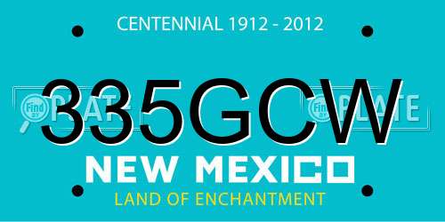 335GCW New Mexico License Plate