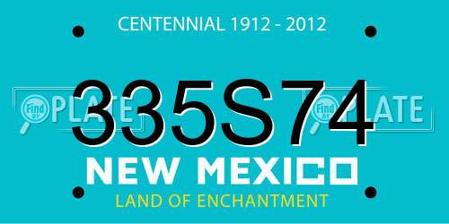 335S74 New Mexico License Plate