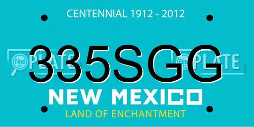335SGG New Mexico License Plate