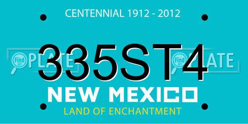 335ST4 New Mexico License Plate