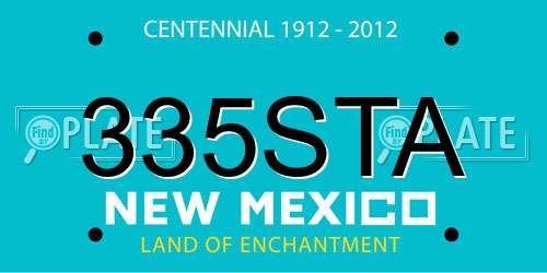 335STA New Mexico License Plate