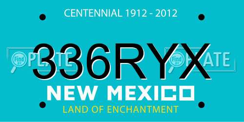 336RYX New Mexico License Plate