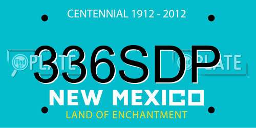 336SDP New Mexico License Plate