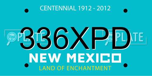 336XPD New Mexico License Plate