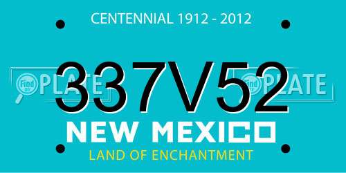 337V52 New Mexico License Plate