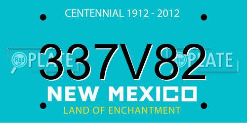 337V82 New Mexico License Plate