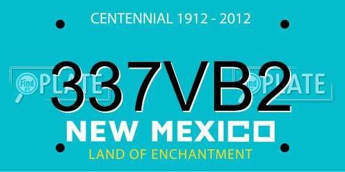 337VB2 New Mexico License Plate