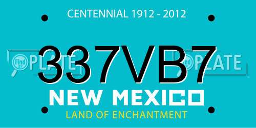 337VB7 New Mexico License Plate