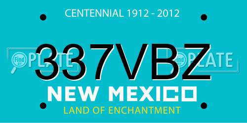 337VBZ New Mexico License Plate