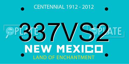 337VS2 New Mexico License Plate
