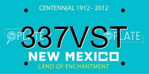 337VST New Mexico License Plate