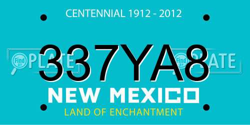 337YA8 New Mexico License Plate