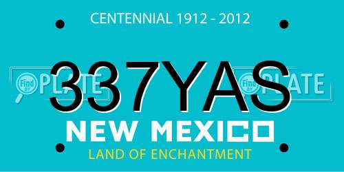 337YAS New Mexico License Plate