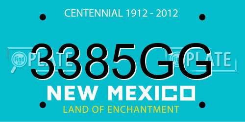 3385GG New Mexico License Plate