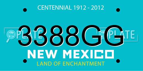 3388GG New Mexico License Plate