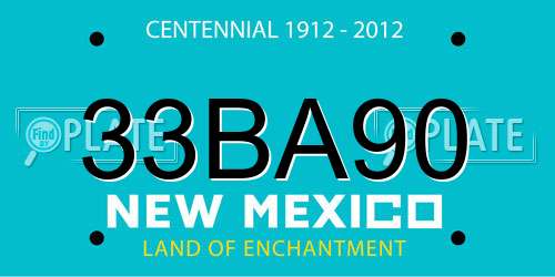 33BA90 New Mexico License Plate