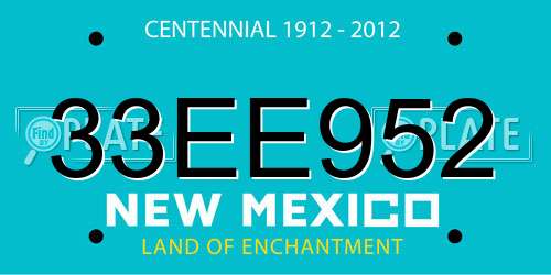 33EE952 New Mexico License Plate
