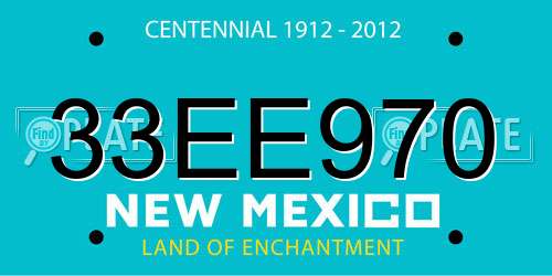 33EE970 New Mexico License Plate