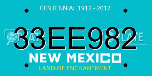 33EE982 New Mexico License Plate