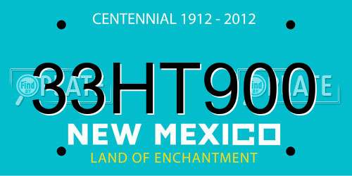 33HT900 New Mexico License Plate
