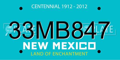 33MB847 New Mexico License Plate
