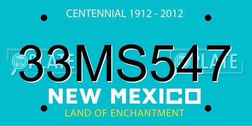 33MS547 New Mexico License Plate