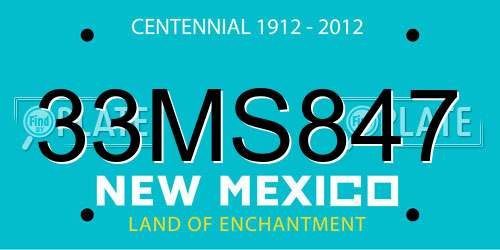 33MS847 New Mexico License Plate