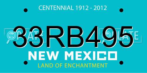33RB495 New Mexico License Plate