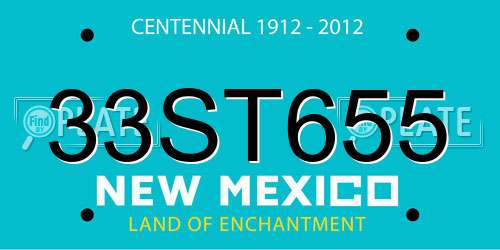 33ST655 New Mexico License Plate