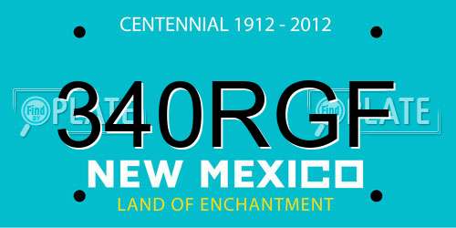 340RGF New Mexico License Plate