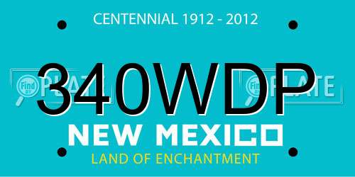340WDP New Mexico License Plate