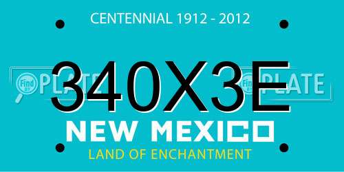 340X3E New Mexico License Plate