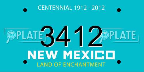3412 New Mexico License Plate