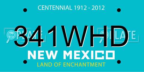 341WHD New Mexico License Plate