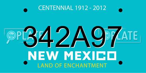 342A97 New Mexico License Plate