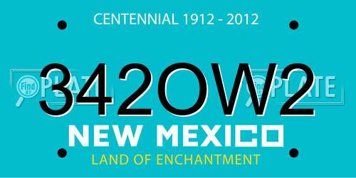 342OW2 New Mexico License Plate