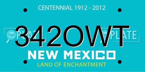 342OWT New Mexico License Plate