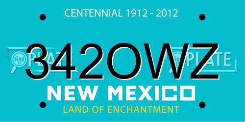 342OWZ New Mexico License Plate