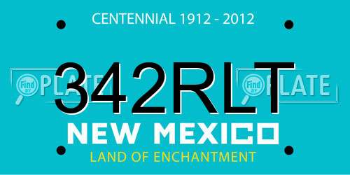 342RLT New Mexico License Plate