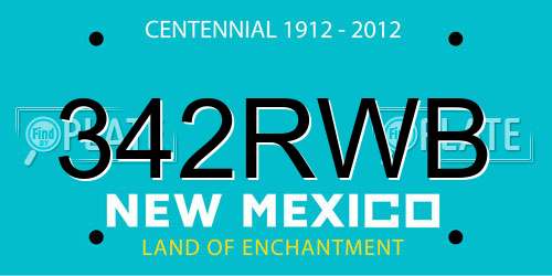 342RWB New Mexico License Plate