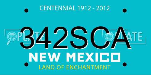 342SCA New Mexico License Plate