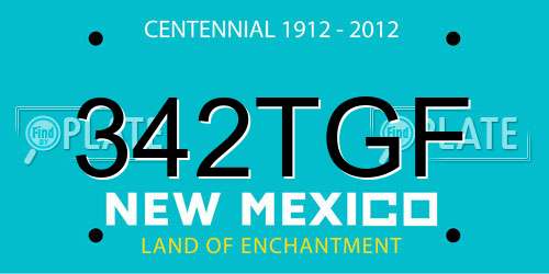 342TGF New Mexico License Plate