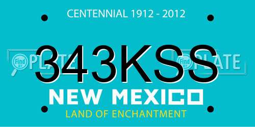 343KSS New Mexico License Plate