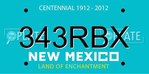 343RBX New Mexico License Plate