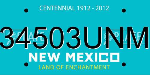 34503UNM New Mexico License Plate
