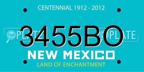 3455BO New Mexico License Plate
