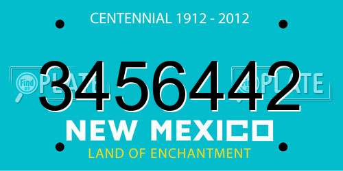 3456442 New Mexico License Plate