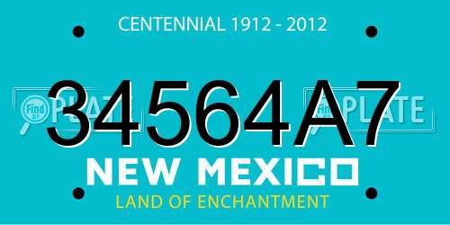 34564A7 New Mexico License Plate